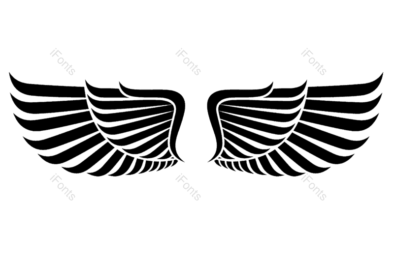 翅膀剪影图片,黑白翅膀元素,翅膀PNG,羽毛免抠素材